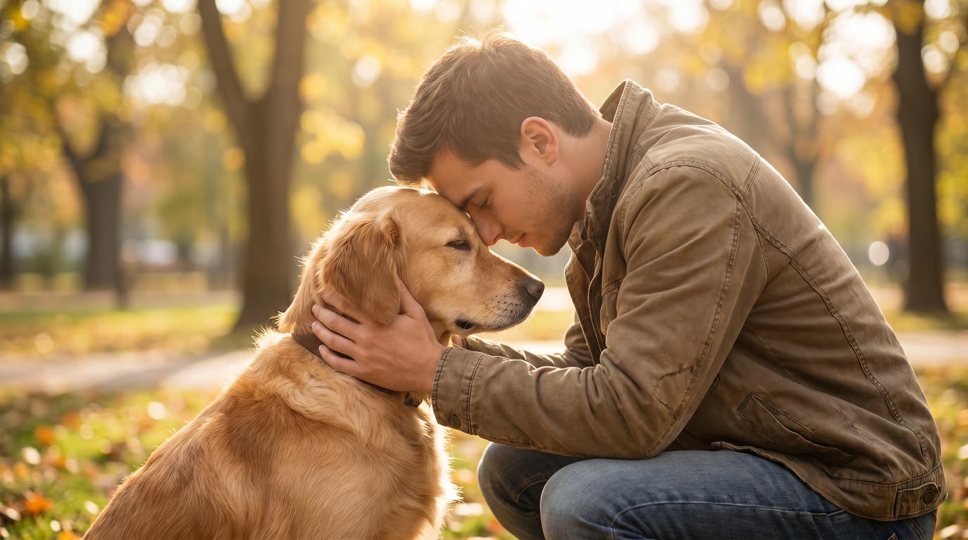 Maître et chien complices