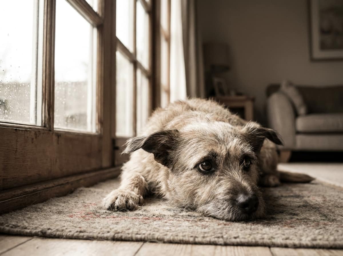 Chien stressé montrant des signes d'anxiété