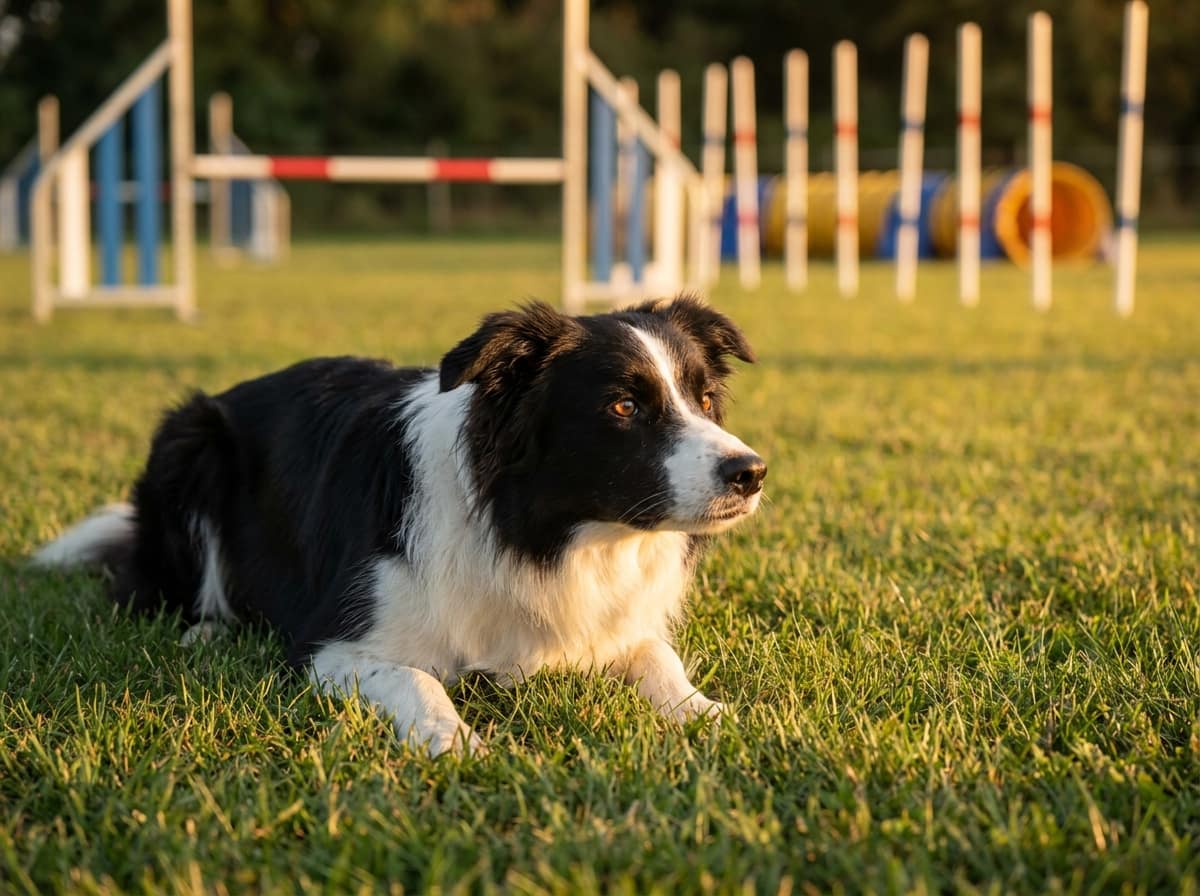 Jeune chien attentif pendant une séance d'éducation